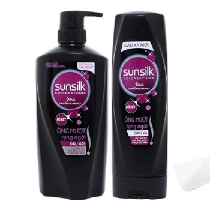 SUNSILK STUNNING BLACK SHINE SHAMPOO (FREE SUNSILK CONDITIONER 80 ML) -340 ML