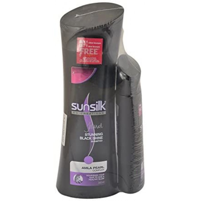 SUNSILK STUNNING BLACK SHINE SHAMPOO (FREE SUNSILK CONDITIONER 80 ML) -180 ML
